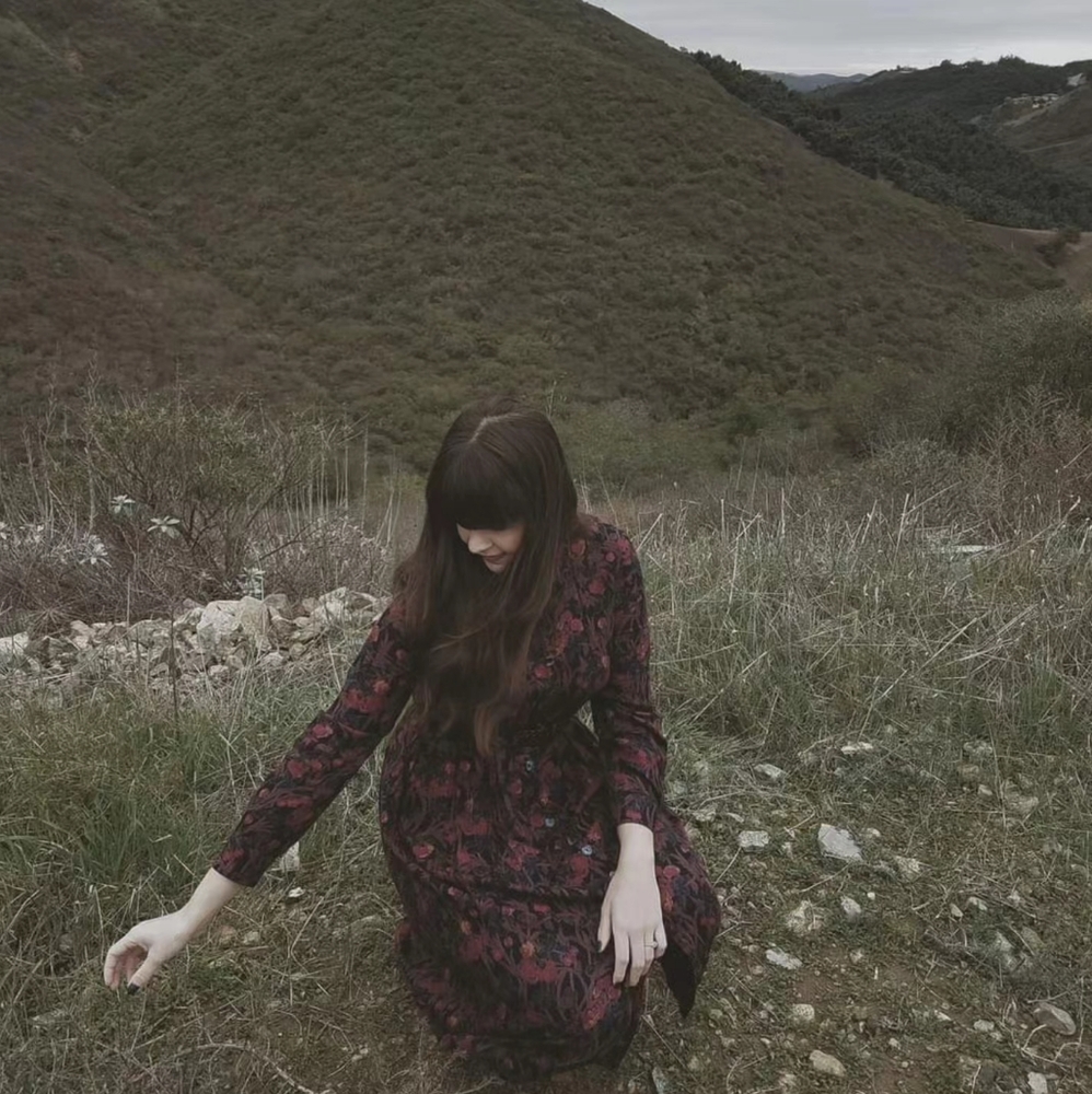 Dark blooms button up dress vintage size petite